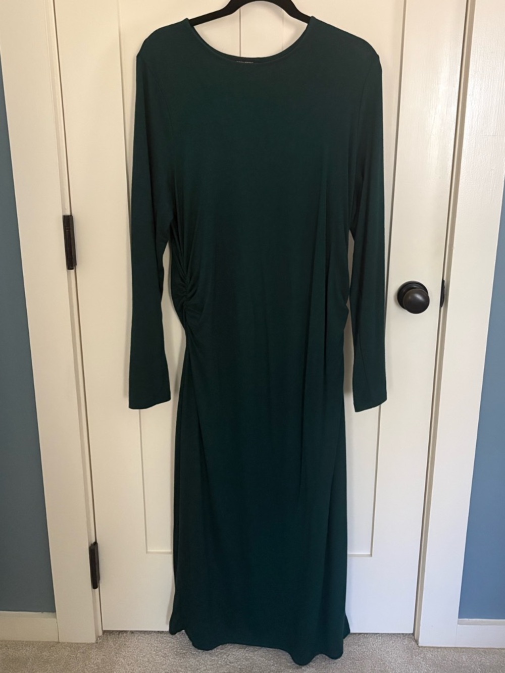 Banana Republic Factory Dark Green Long Sleeve Maxi Dress